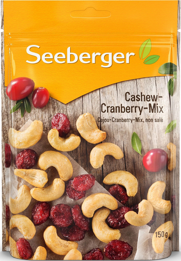 [4008258155004] SEEBERGER Nut and Dried Fruit Mix Cashew Cranberry 150 g
