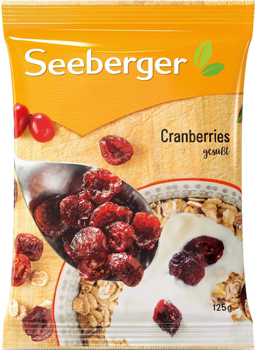 [4008258185001] SEEBERGER Sweetened Dried Sliced Cranberries 125 g