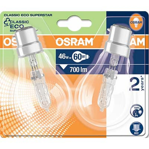 [4008321659781] OSRAM Halogen Eco ST 46W B22 Bulb