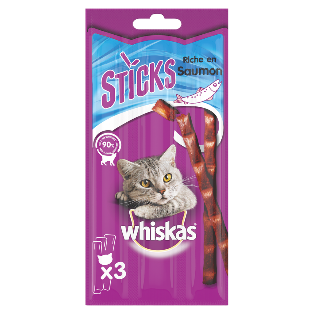 WHISKAS Cat Treats Salmon Sticks 3 pieces
