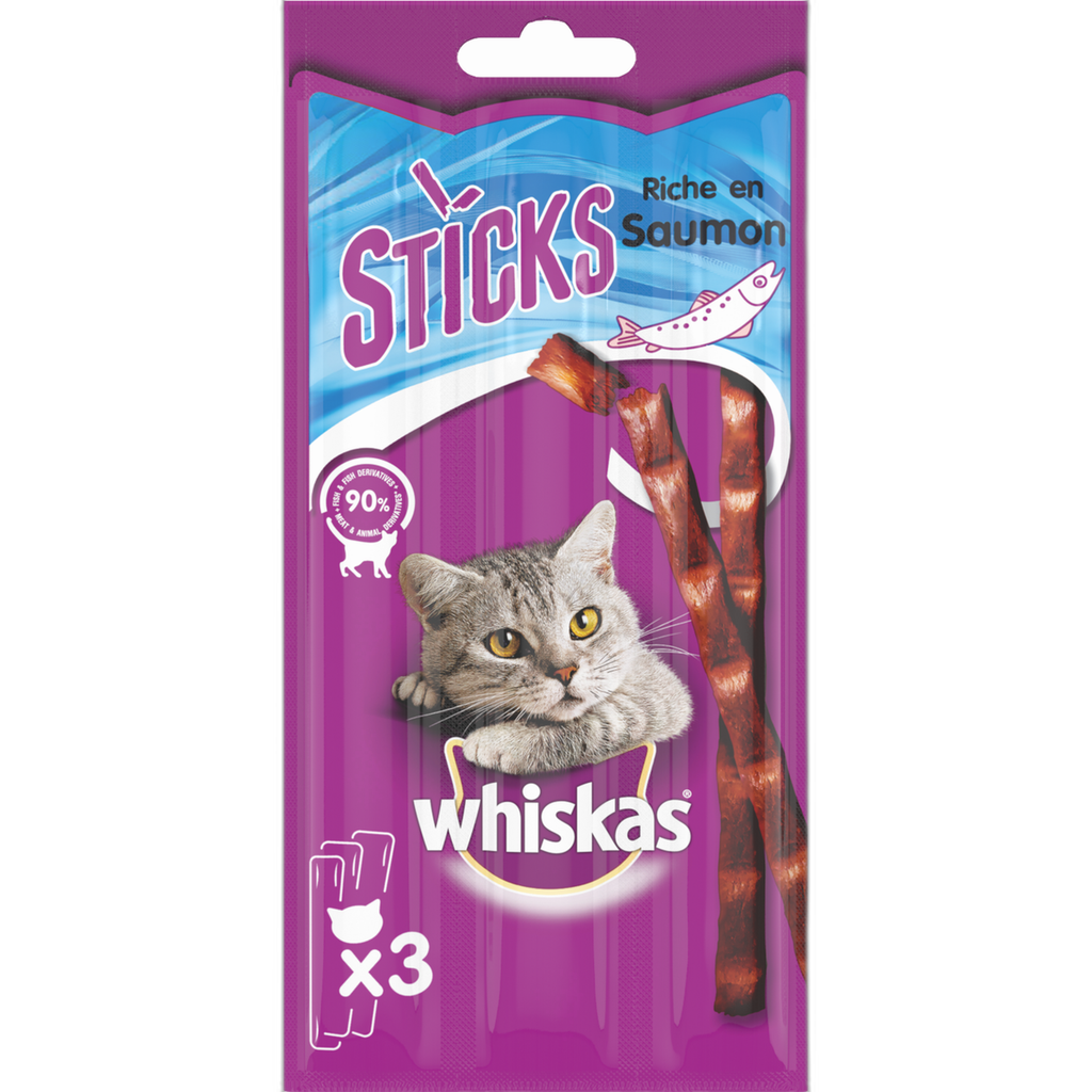 Whiskas Friandises Sticks Au Saumon Pour Chat 3 Pièces 6Gr