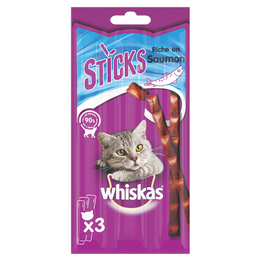 [4008429046551] WHISKAS Cat Treats Salmon Sticks 3 pieces