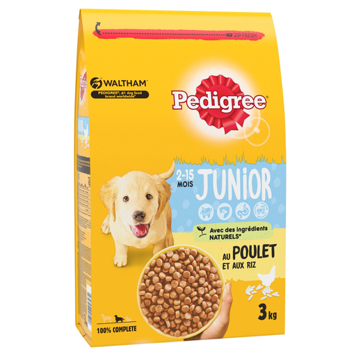 [4008429057434] PEDIGREE Croquettes pour chien Junior au poulet avec du riz 3 kg
