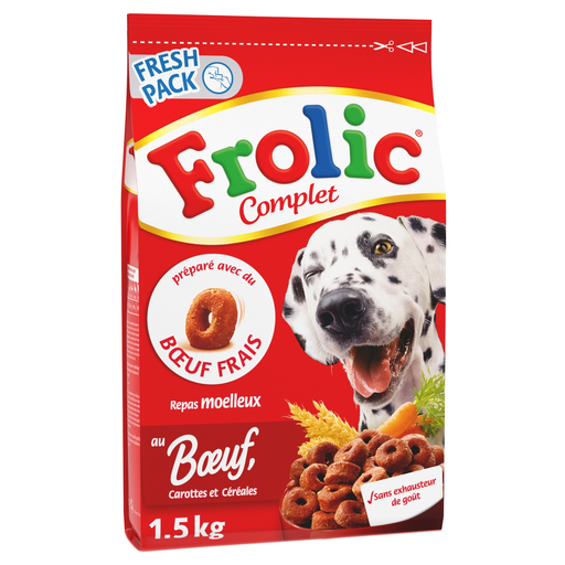 [4008429086670] FROLIC Complet croquettes moelleuses boeuf carotte céréales 1,5 kg