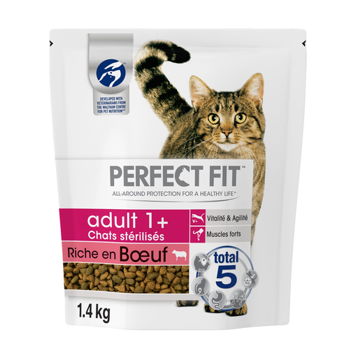 [4008429090134] PERFECT FIT Beef Dry Cat Food for Sterilised Adult Cats 1.4 kg