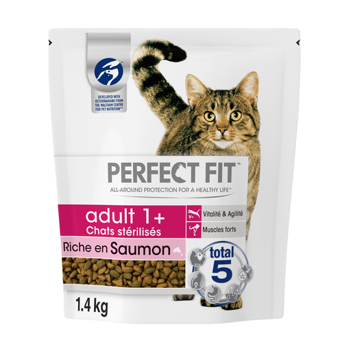 [4008429090158] PERFECT FIT Adult Sterilized Cat Food Salmon 1.4 kg