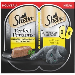Sheba Pâtée Pour Chat Adulte En Terrine Poulet Perfect Portions 6X37,5G