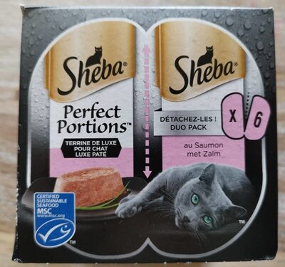 Sheba Pâtée Pour Chat Adulte En Terrine Saumon Perfect Portions 6X37G