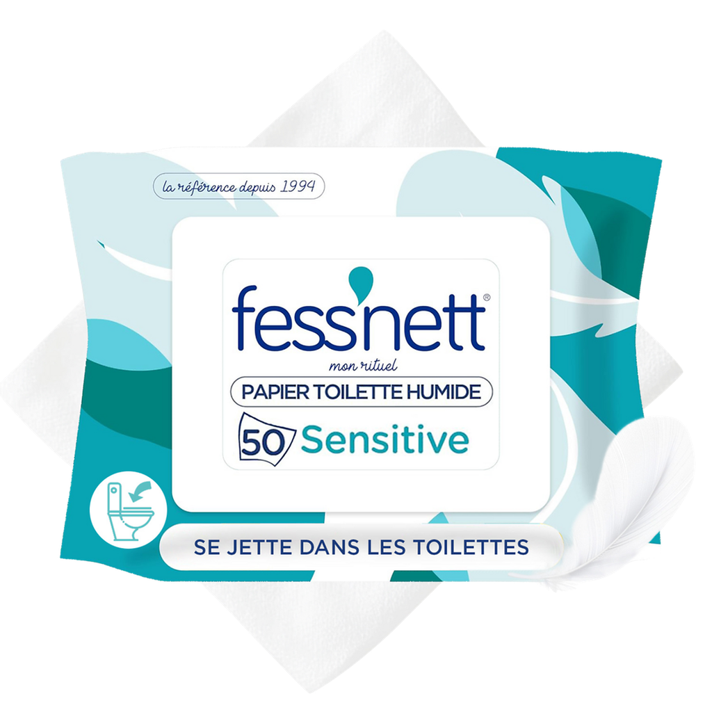 FESS'NETT Papier toilette humidifié Sensitive 50 lingettes