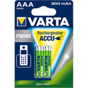 VARTA 2 rechargeable batteries ACCU AAA 800mAh PHONE pack of 2