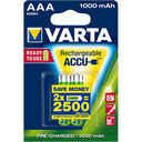 VARTA Accu NiMH HR03 Micro 1000 mAh 1.2V, lote de 2 pilas