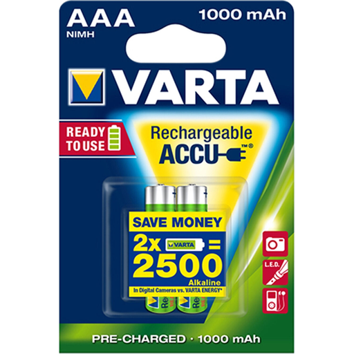 [4008496538621] VARTA Accu NiMH HR03 Micro 1000 mAh 1.2V, lot de 2 piles