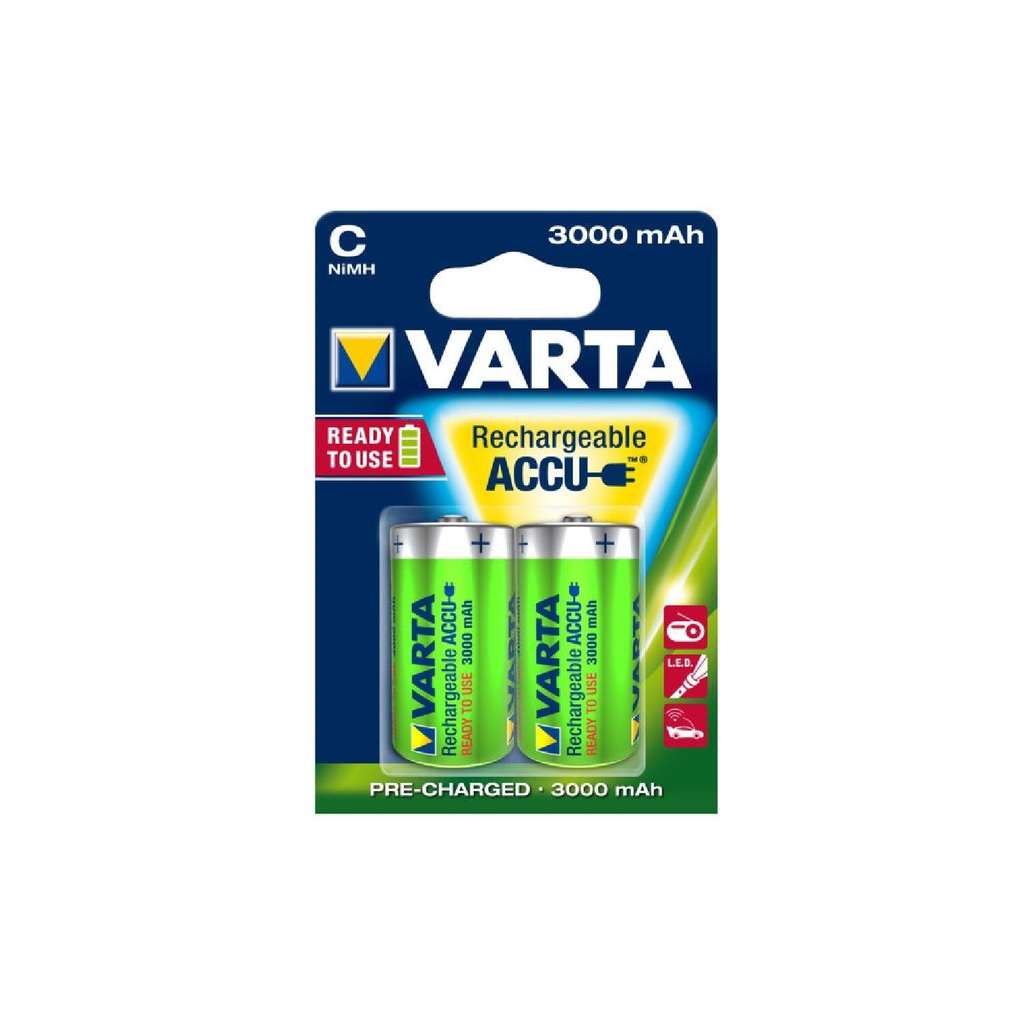 VARTA Rechargeable HR14 1.2V Alkaline Batteries, pack of 2