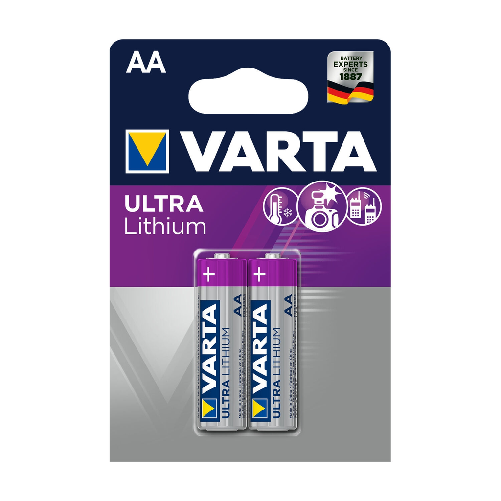 VARTA Lithium LR6 1.5V Batteries, pack of 2