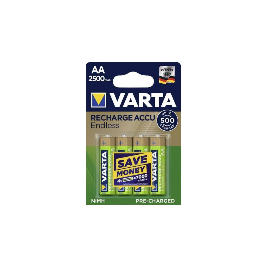VARTA Pile Rechargeable AA Hybrides Nickel-Métal 2500mAh 4 unités