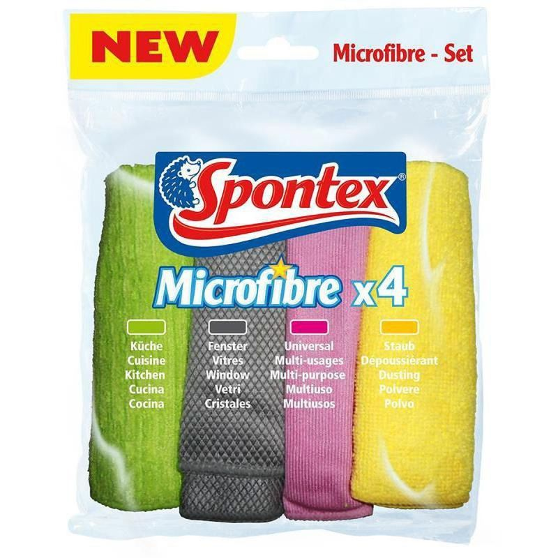 SPONTEX Lavettes Microfibre x4