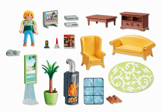 [4008789053084] PLAYMOBIL Living Room with Wood Stove