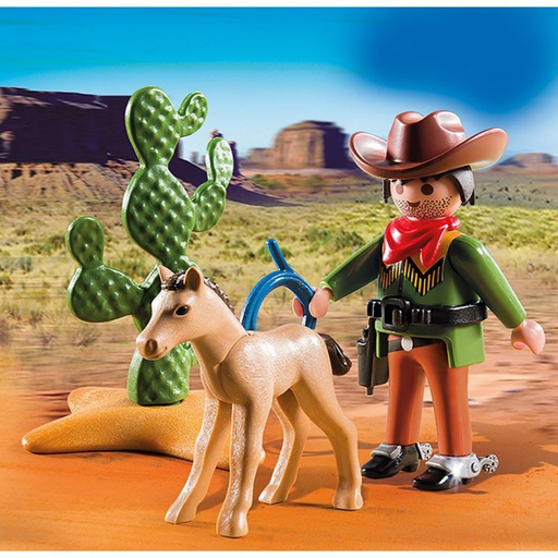 [4008789053732] PLAYMOBIL Cow-Boy With Foal