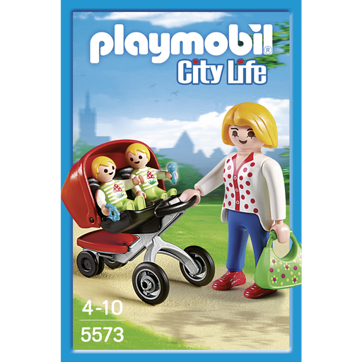 [4008789055736] PLAYMOBIL City Life Mãe com gémeos e carrinho, a caixa