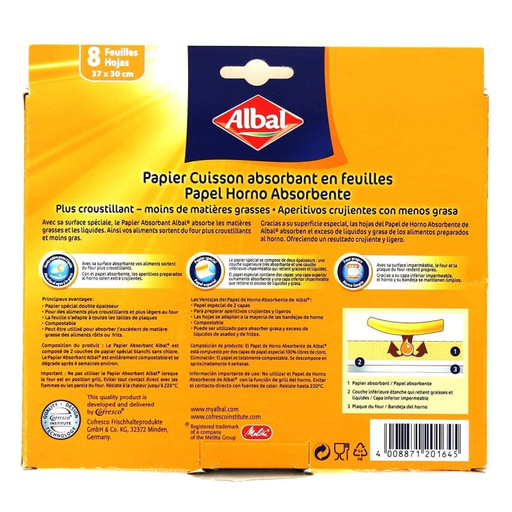[4008871201645] AL'AL Absorbent Baking Paper Sheets