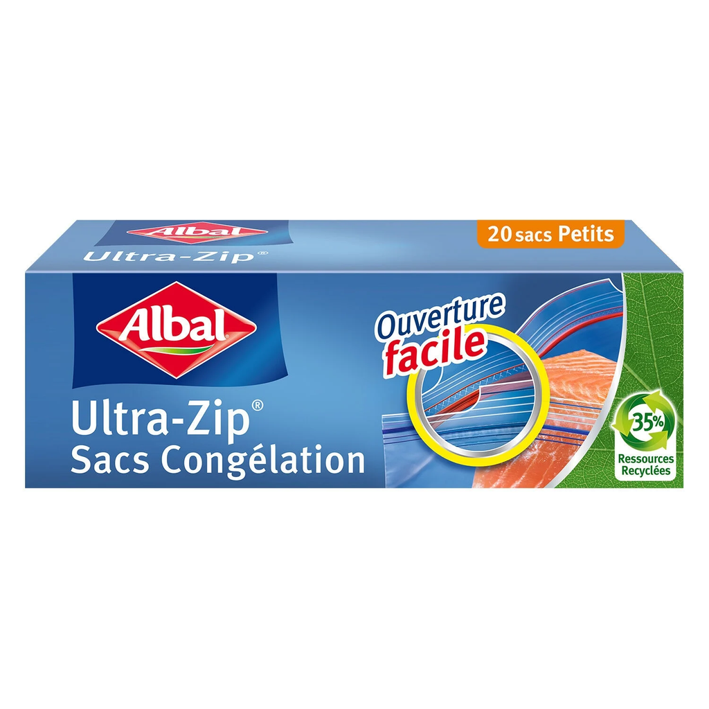 ALBAL Sacos de congelação Ultra-Zip tamanho pequeno 1 L 20 unidades