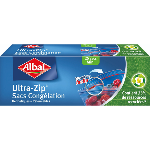 [4008871201805] ALBAL Sacs congélation ultra-zip mini modèle 0,5 L la boîte de 25