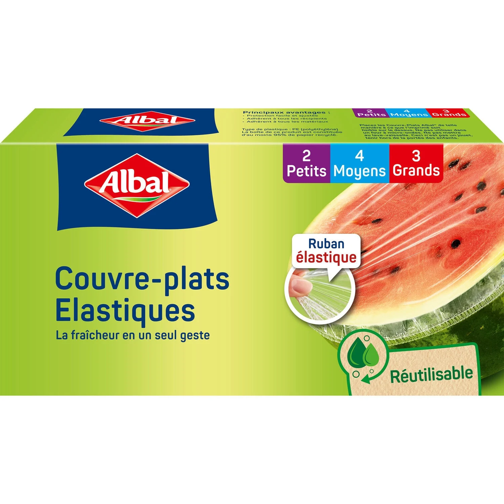 10T Couvre-plats élastiques le lot de 9