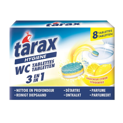 [4009175160928] TARAX Pastilhas WC 3 em 1 frescura limão 8 pastilhas 200 g