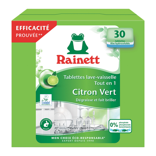 [4009175934796] RAINETT Ecological Dishwasher Tablets Lime 30 Washes 600 g