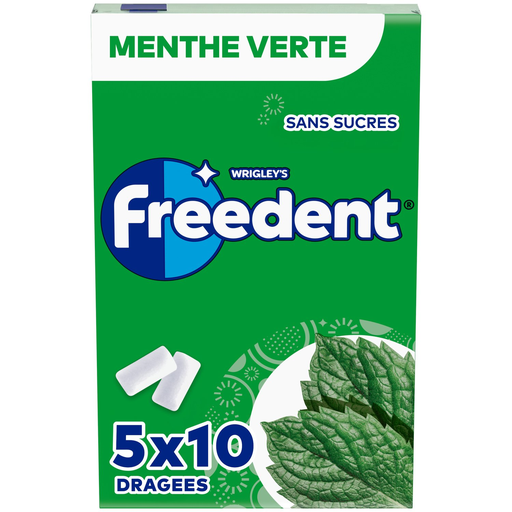 [4009900024150] FREEDENT Spearmint Chewing Gum 5x10 pieces 70g