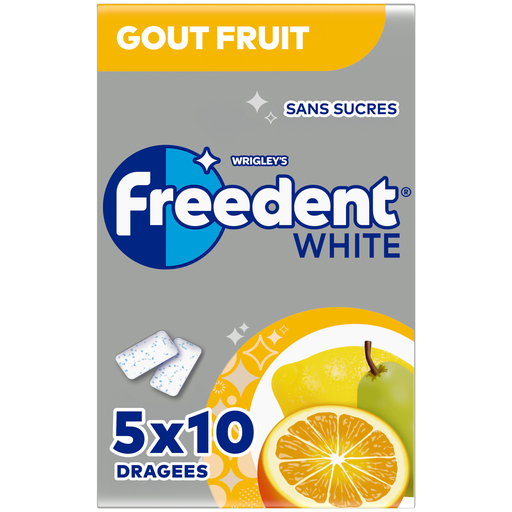 [4009900381109] FREEDENT White Sugar-Free Chewing Gum Fruit Lemon Pear 5x10 Dragees 70 g