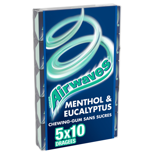 [4009900469982] AIRWAVES Chewing Gum Menthol & Eucalyptus 5 x 14 g