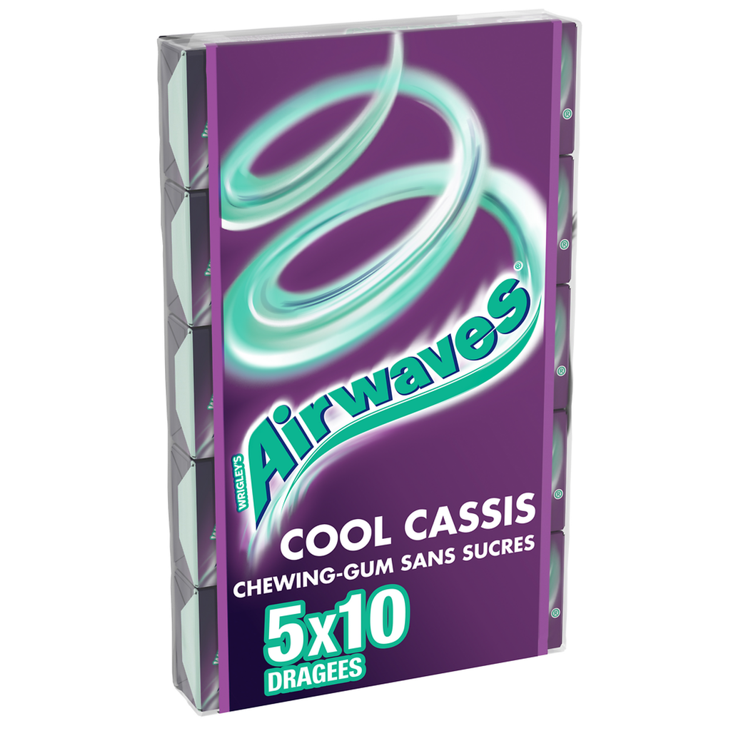 AIRWAVES Chewing-gums Cool Cassis sans sucres 5 x 14 g