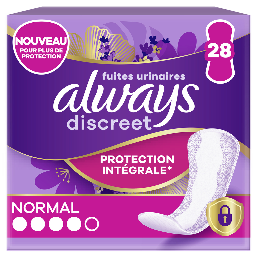 ALWAYS Discreet Incontinence Liners Normal, 28 count