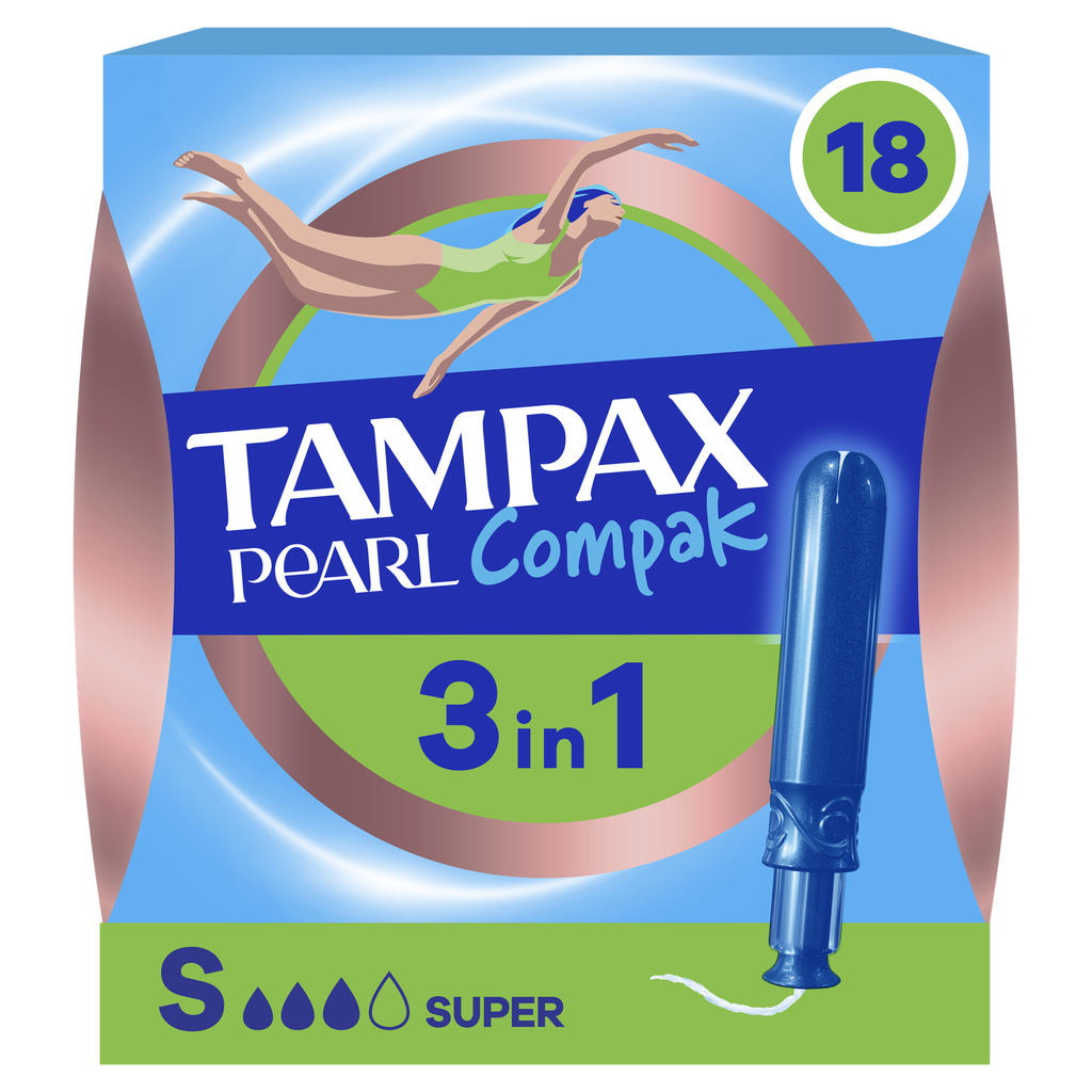 TAMPAX Pearl Compak tampons avec applicateur super 18 tampons