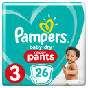 PAMPERS Pañales Bebé Baby-Dry Pants Talla 3 6-11 kg, paquete de 58 pañales