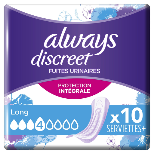 [4015400761136] ALWAYS Compresas para Pérdidas de Orina Discreet Long Plus 10 unidades