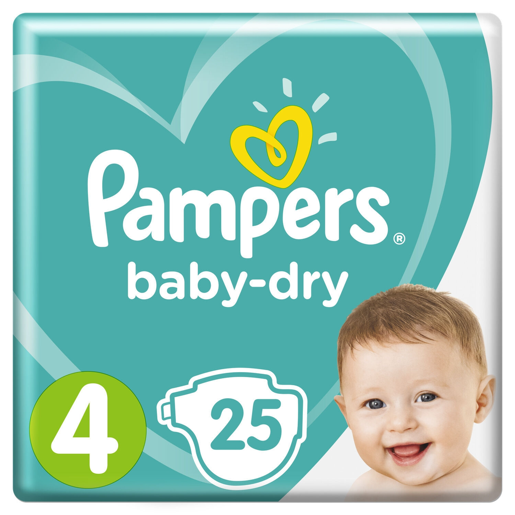 PAMPERS Pañales Baby Dry Talla 4 16 kg paquete de 19 pañales