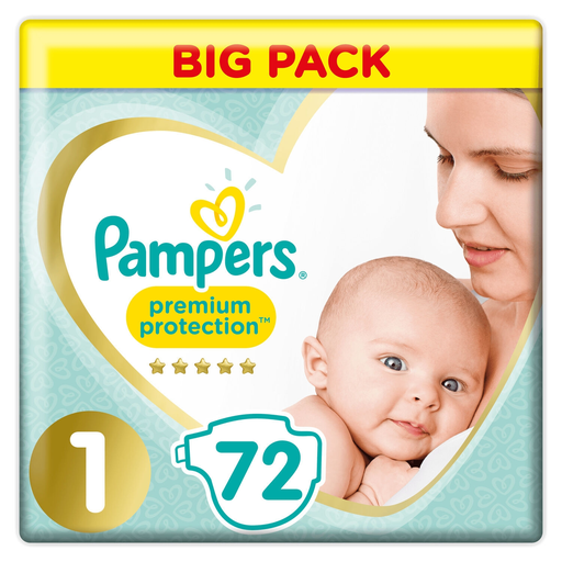 [4015400849087] PAMPERS Couches Bébé Premium Protection Taille 1/2 92 couches