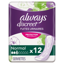 ALWAYS Incontinence Pads Discreet Normal Protection, 12-pack