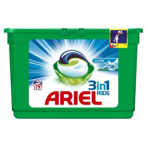 [4015600613365] ARIEL Lessive Poudre Pods Alpine 19 Doses