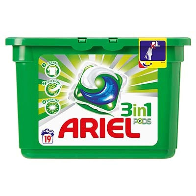 ARIEL Lessive Poudre Pods Fresh Sensitive 19 Doses