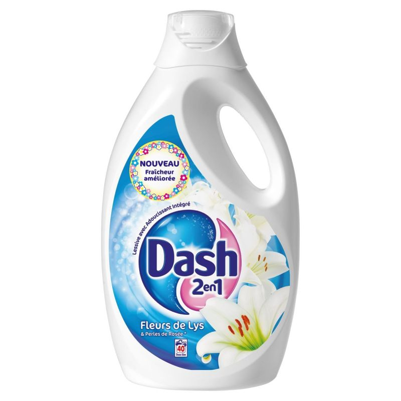 DASH Lessive Liquide 2En1 Fleurs De Lys 40 Doses