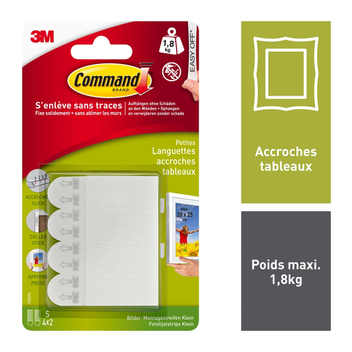 [4046719109395] 3M Tiras para pendurar quadros Command modelo pequeno embalagem de 8