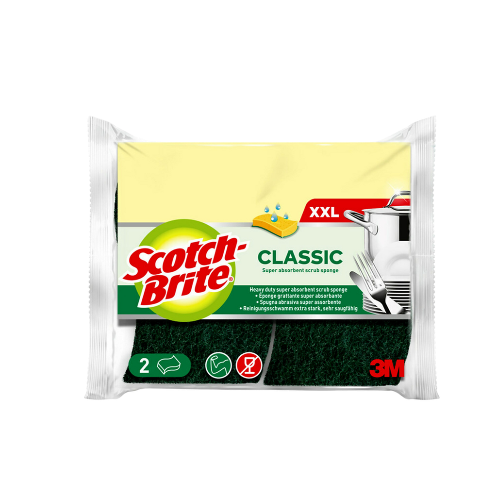 SCOTCH BRITE Esponjas abrasivas verdes XXL x2