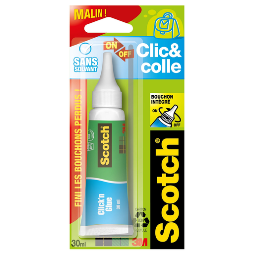 [4046719286508] SCOTCH Clic & Colle Glue Stick No Cap 30 ml