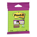 POST Notes Super Sticky Post-it® 100x100 Vert néon lignées 1 bloc de 70 feuilles