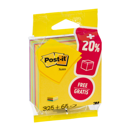 [4046719432080] POST Post-It repositionable notes 76x76mm, assorted x390