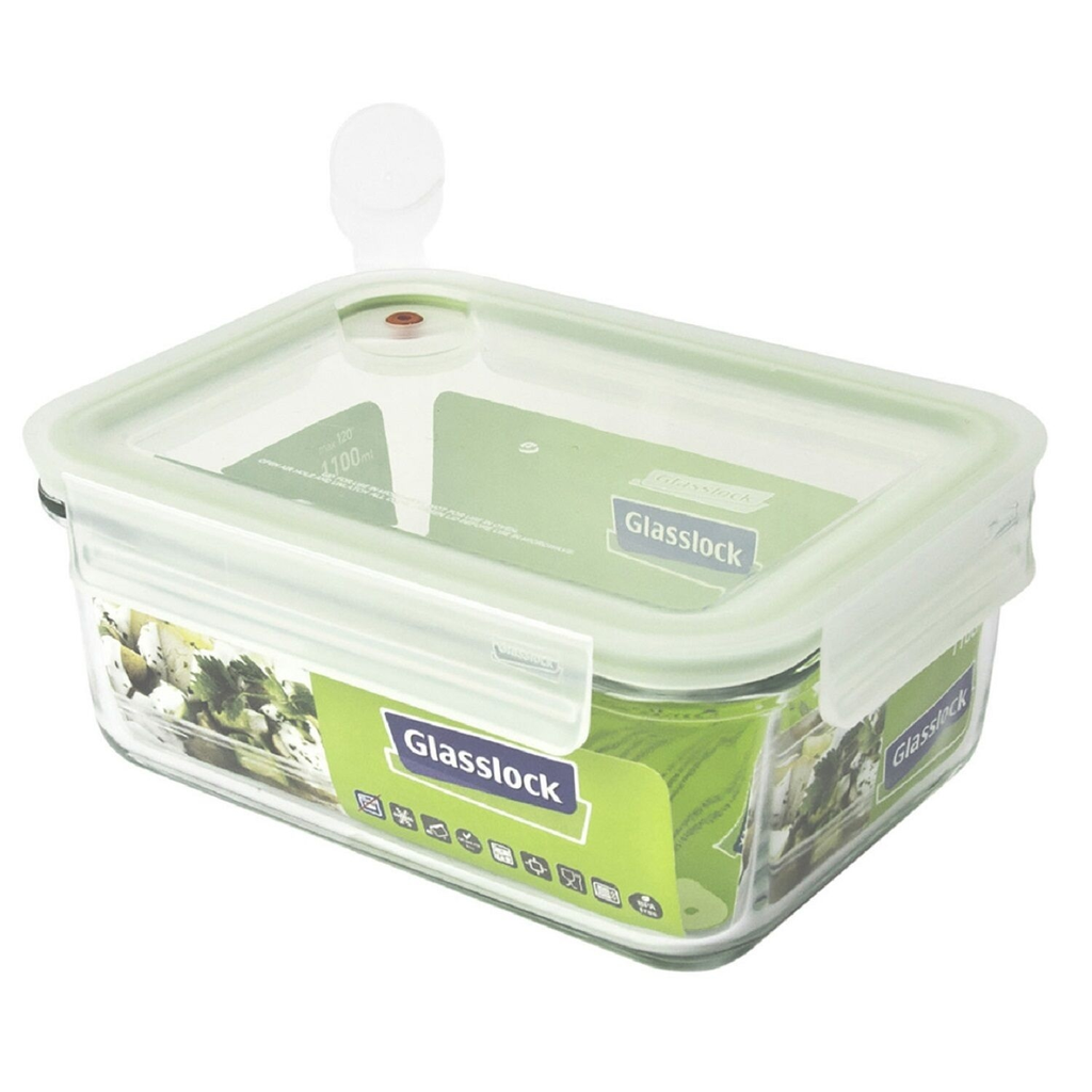 GLASSLOCK Recipiente de vidrio rectangular 1.1 L la caja