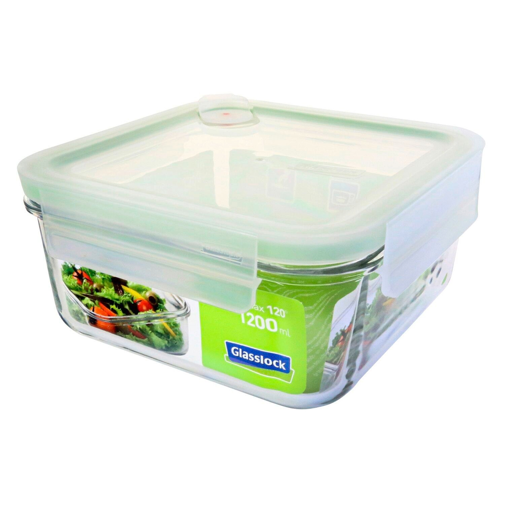 GLASSLOCK Boîte hermétique carrée en verre 1200 ml